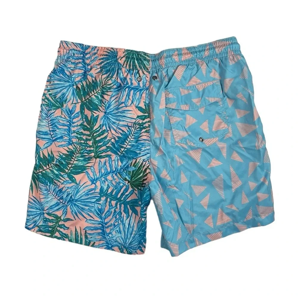 SH720 Men’s Charleston Threads Tropical Parrot Hawaiian Beach Swim Trunks L